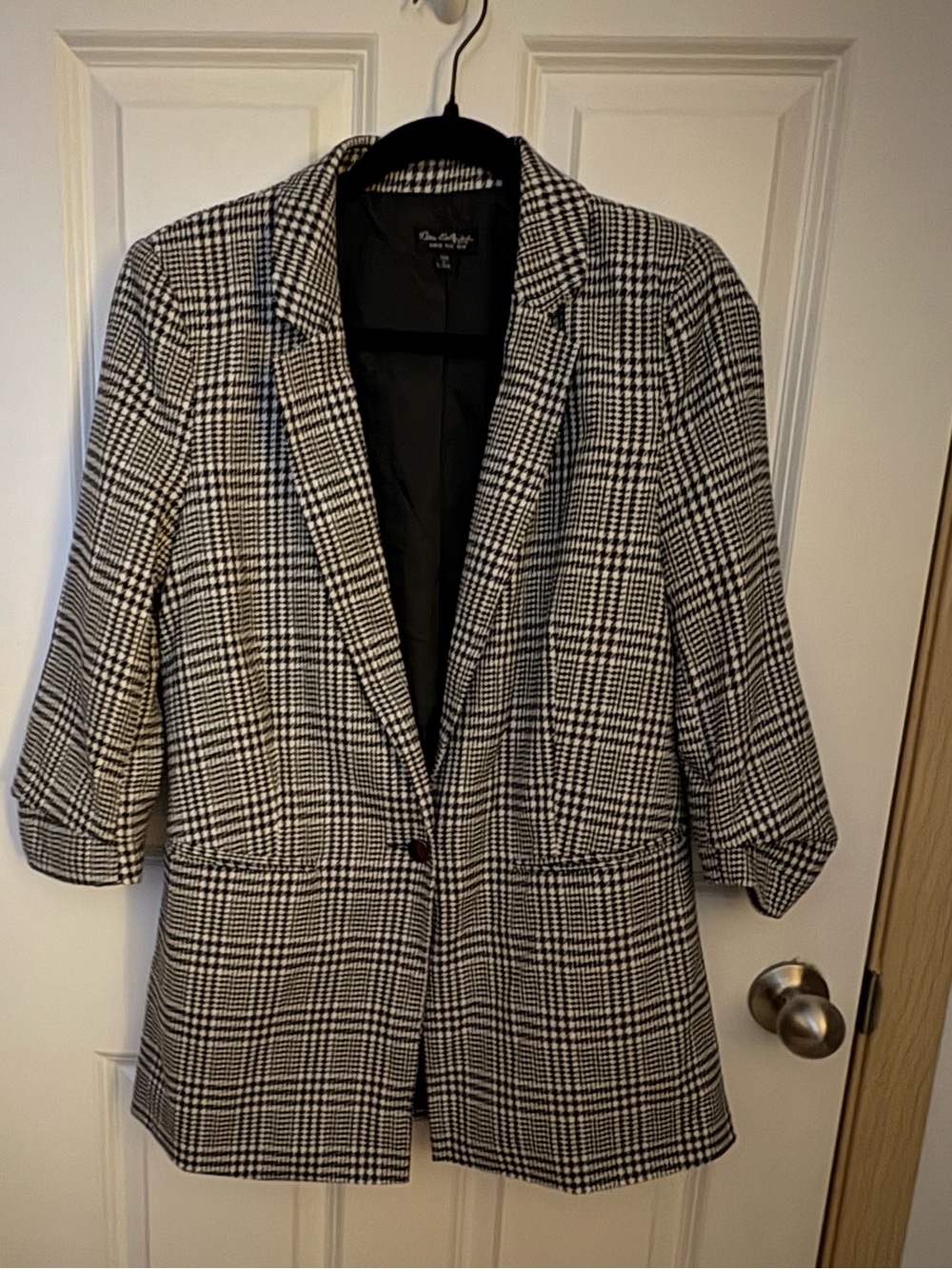 Miss Selfridge Monochrome Glen Plaid Blazer